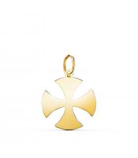 Colgante Cruz Templaria Oro 18K 18 mm, símbolo de los caballeros templarios