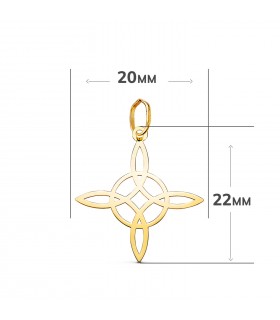 Hexenknoten-Anhänger, Wicca-Symbole – Kettenanhänger aus 18K Gelbgold, Glücksbringer, esoterischer Schmuck