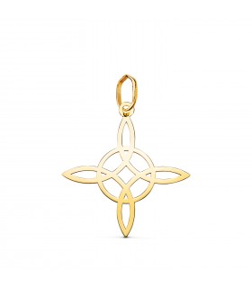Pendentif Nœud de sorcière, porte-bonheur et amulette de protection, 22 mm - Pendentifs pour femme en or 18 carats