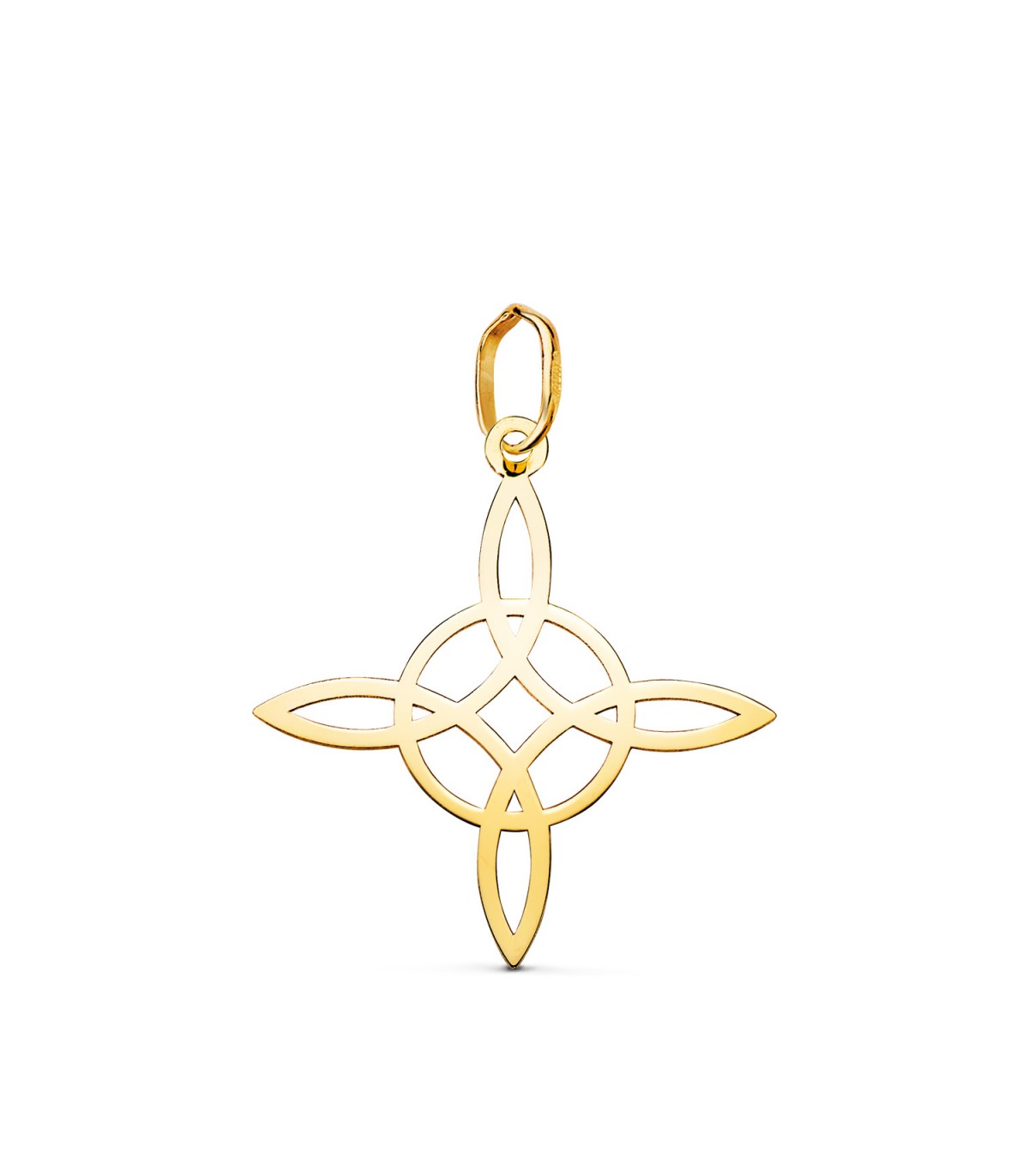 Pendentif Nœud de sorcière, porte-bonheur et amulette de protection, 22 mm - Pendentifs pour femme en or 18 carats