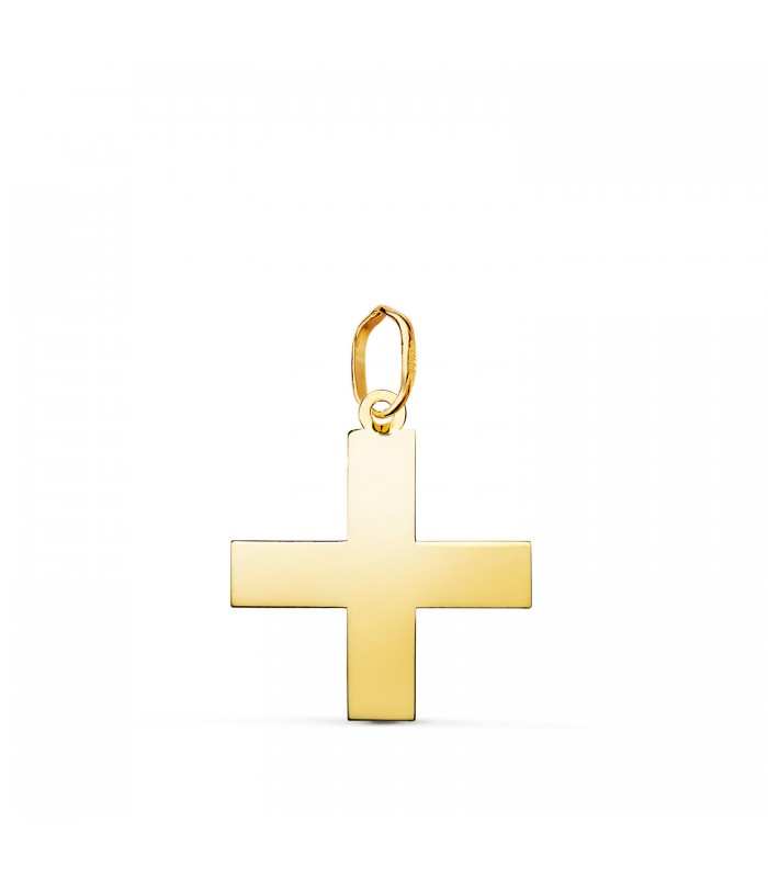 Ciondolo con croce Greca, 18 mm – oro lucido 750 | Croce d'oro per uomo e donna