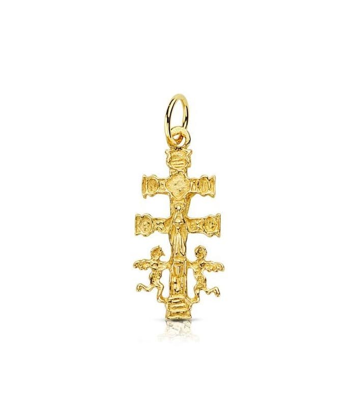 cruz de caravaca en oro - colgante cruz oro 18 kilates