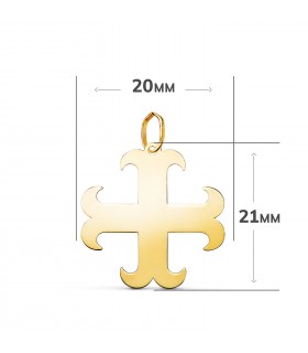 Kreuz-Anhänger aus 750er Gelbgold (18 Karat), ankerförmiges Tatzen- und Templerkreuz, 21 mm, heraldisches Symbol.