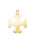 Croce otto punte, oro 750, bracci a forma di ancora, 21 mm | Simbolo araldico, croce di San Benedetto e croce templare.