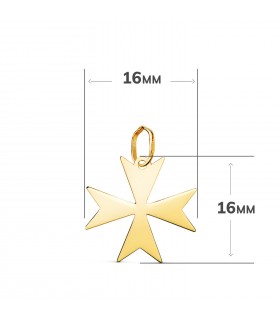 Croce a otto punte, oro giallo 750, 16 mm | Croce di Malta (San Giovanni)