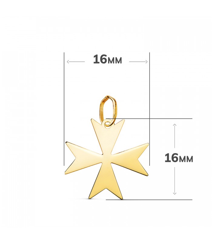 Malteserkreuz Gelbgold 18K 16mm