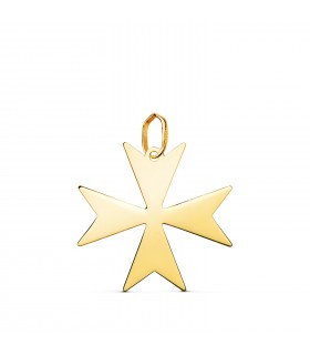 Ciondolo con croce a otto punte, oro giallo 750, 20 mm | Croce di Malta (San Giovanni)