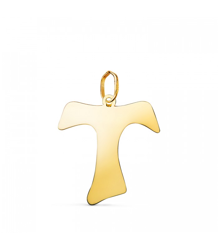 Croce di Tau in oro (Croce di Sant'Antonio, San Francesco), ciondolo sacro da 20,5 mm, 18 carati | Gioielli religiosi e croci
