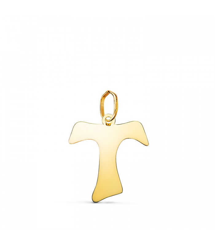 Tau-Kreuz Gold (Franziskaner- oder Antoniuskreuz), religiöser Anhänger 17 mm 750er | christlicher Schmuck und Kreuze