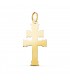 Croix de Lorraine en or jaune 18k, symbole patriarcal 27 mm | Crucifix et croix catholique