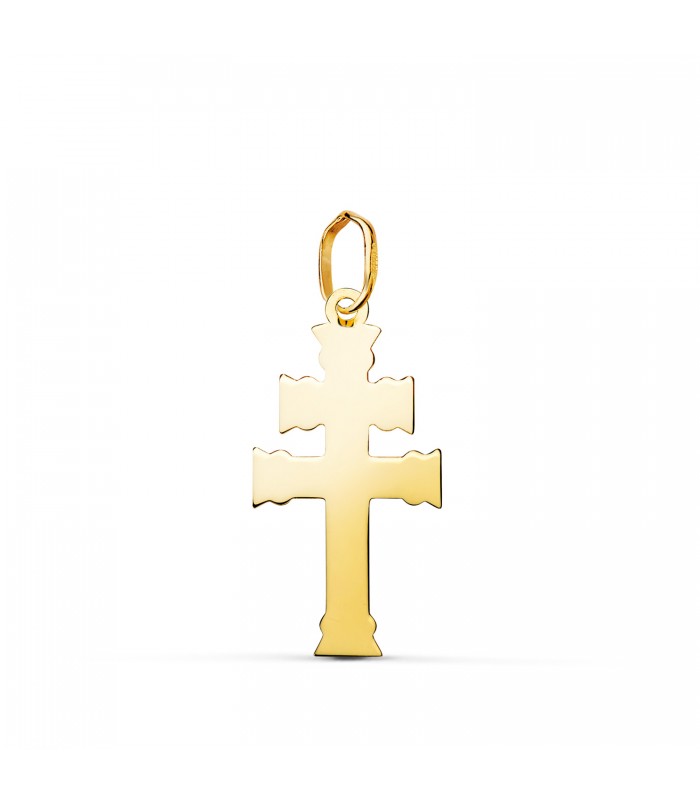 Patriarchenkreuz 22 mm, Symbol von Caravaca und Lothringer | Goldanhänger – christlicher Anhänger und Kruzifix