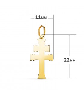 Patriarchenkreuz 22 mm, Symbol von Caravaca und Lothringer | Goldanhänger – christlicher Anhänger und Kruzifix