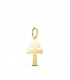 Croix de Lorraine en or jaune 18k, symbole patriarcal 18 mm | Crucifix et croix catholique