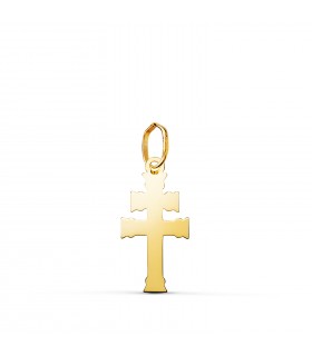 Patriarchenkreuz 18 mm, Symbol von Caravaca und Lothringer | Goldanhänger – christlicher Anhänger und Kruzifix