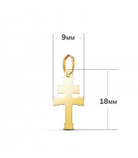 Patriarchenkreuz 18 mm, Symbol von Caravaca und Lothringer | Goldanhänger – christlicher Anhänger und Kruzifix