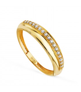 Ring mit Zirkonia aus 750er Gelbgold, Modell Karina | Memoire Ring, Damenschmuck