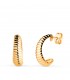 Aros gallonados pequeños | Pendientes de aro en oro 18k para mujer