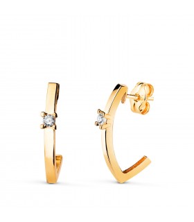 Pendientes de medio aro en oro 18k, 16 mm - Evangeline | Joyas para mujer