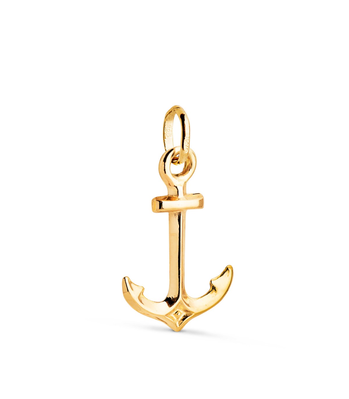 Pendentif ancre or jaune 18K 20mm, collier pour femme ou homme.