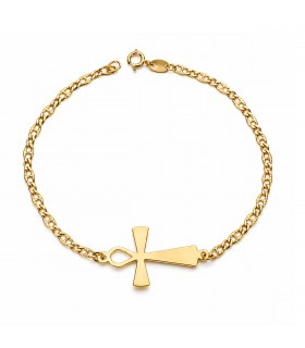Bracciale da donna oro giallo 18 Kt Croce egizia Ankh