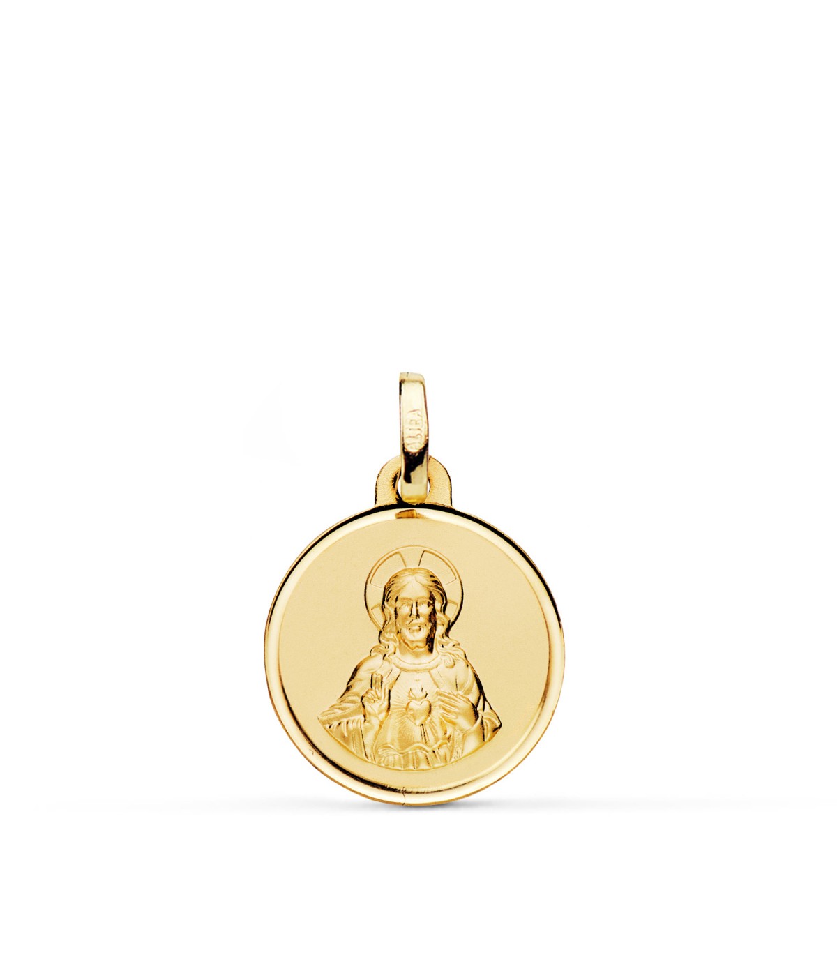 Sagrado Corazón de Jesús Bisel Oro 18K 16 mm