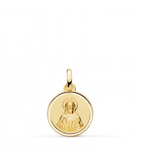 Sagrado Corazón de Jesús Bisel Oro 18K 14 mm
