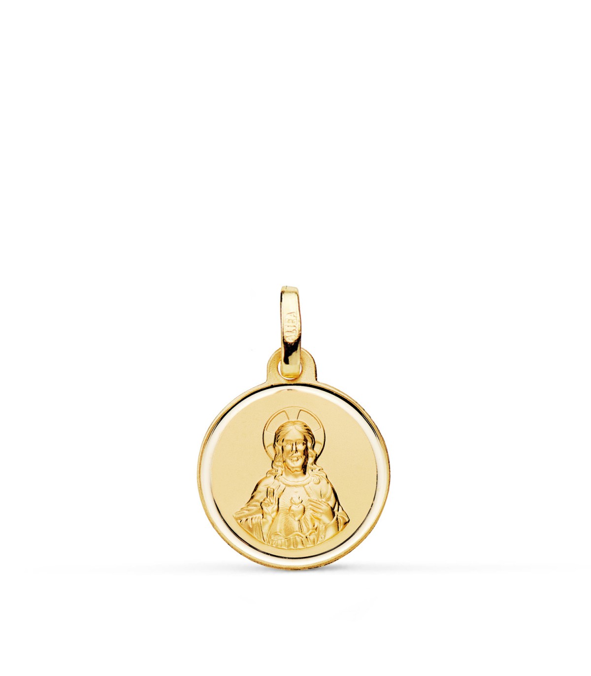 Sacré Coeur de Jésus Biseauté Or 18K 14mm