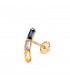 Piercing orecchio con pietre colorate citrino e blu | Orecchini lobo e piercings donna in oro 9k.