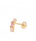 Piercing orecchio con pietre colorate rose Flamingo | Orecchini lobo e piercings donna in oro 9k.