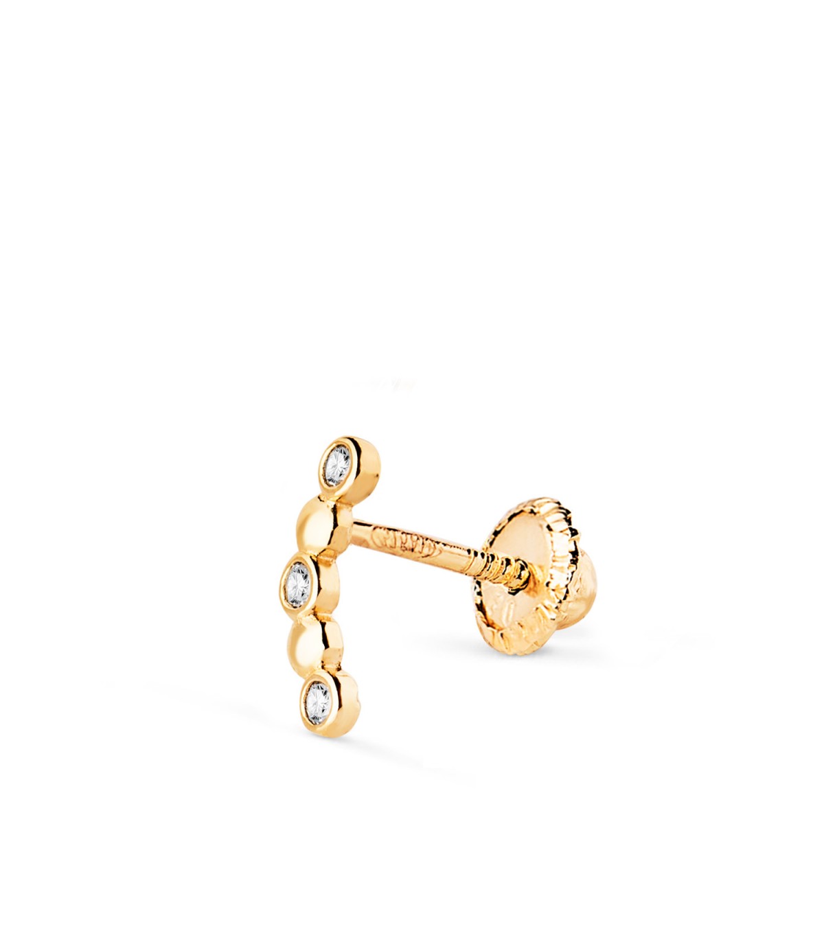 Piercing per orecchie donna Strass, ossidi di zirconio e oro 9 carati - Orecchino ricurvo con piccole pietre