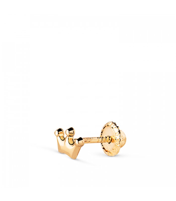 Piercing orecchio Corona per donna, oro liscio 9 kt - Orecchino piccolo