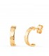 Aros de oro 18 kilates 12 mm con diseño de Tornillos acabado pulido - Pendientes aros para mujer.