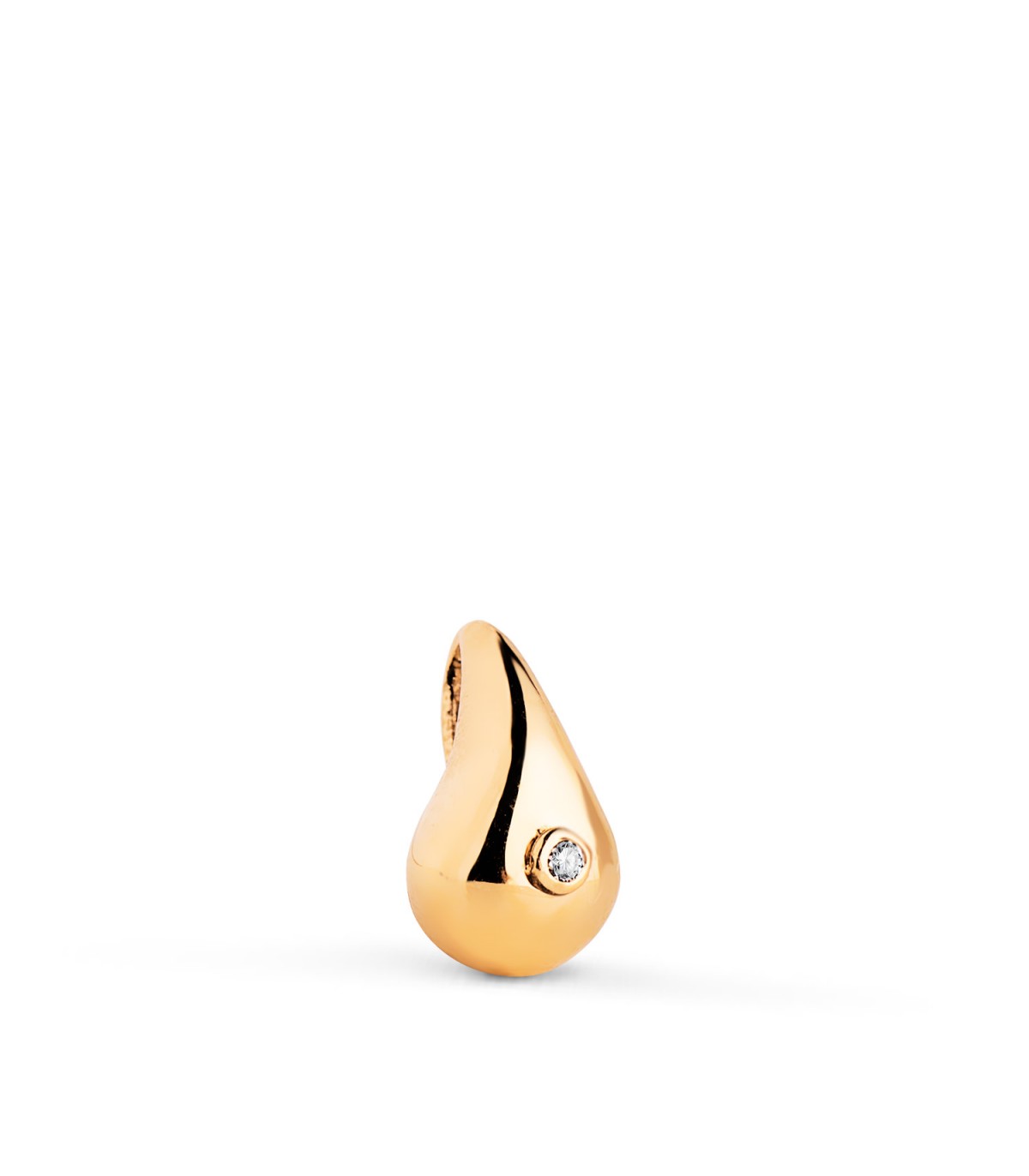 Tropfenförmiger Anhänger mit Zirkonia in 18 Karat Gold. Schmuck und Halsketten für Damen - Online kaufen Alda Schmuck.