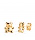 Clous d'oreilles ours en Or Jaune 18K. Boucles d'oreilles pour enfant et fillette.
