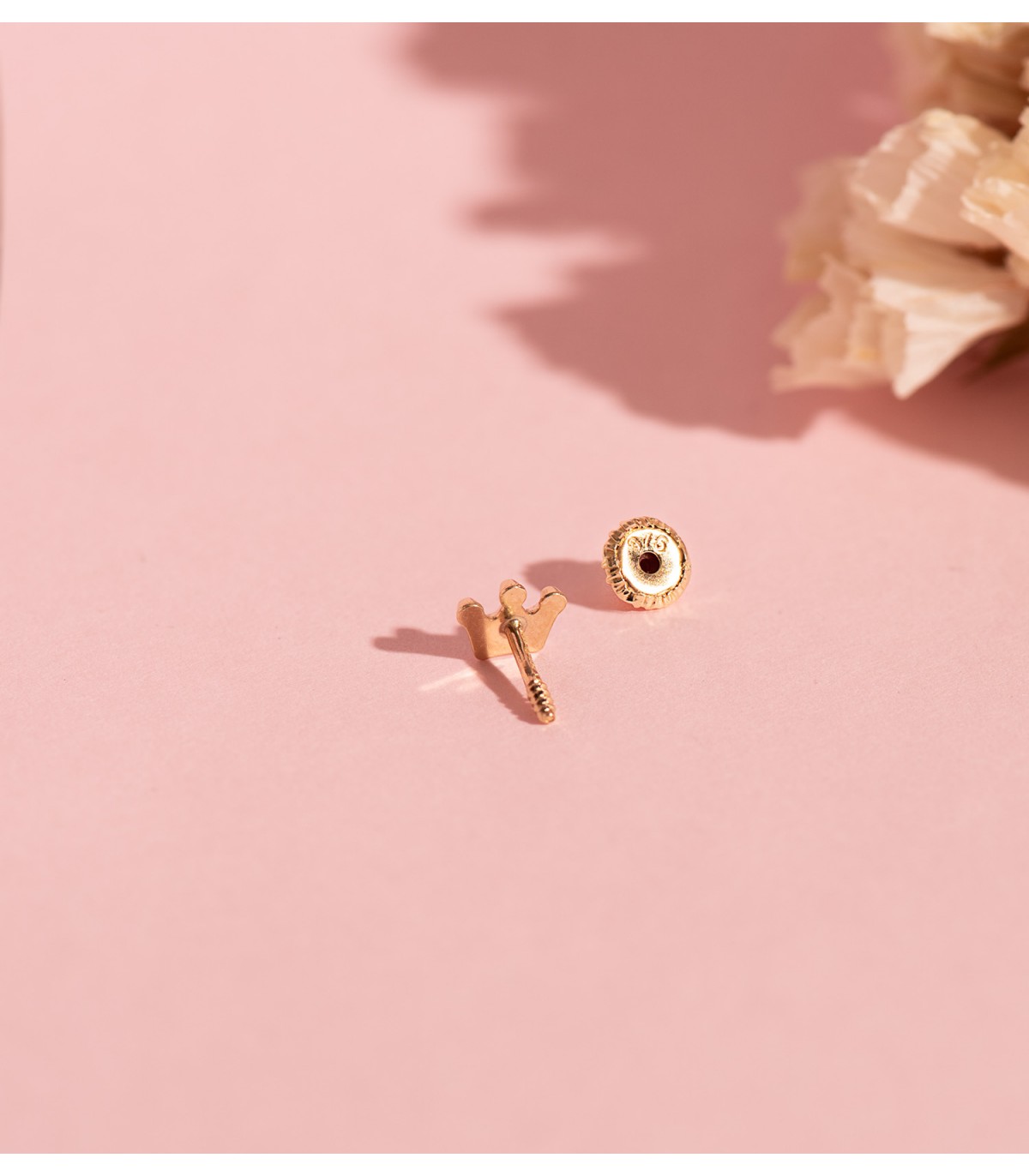 Piercing orecchio Corona per donna, oro liscio 9 kt - Orecchino piccolo