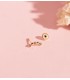 Piercing per orecchie donna Strass, ossidi di zirconio e oro 9 carati - Orecchino ricurvo con piccole pietre
