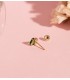 Piercing orecchio con pietre colorate verde Frog | Orecchini lobo e piercings donna in oro 9k.