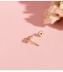 Piercing orecchio con pietre colorate rose Flamingo | Orecchini lobo e piercings donna in oro 9k.
