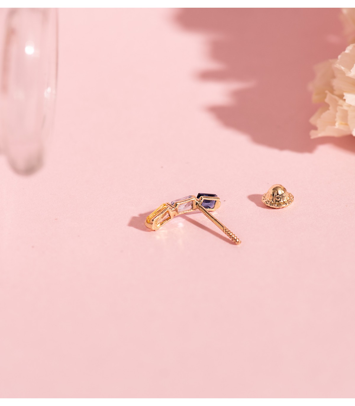 Piercings oreja mujer y pendientes sueltos, oro 18 kilates - Piedras azules, citrino