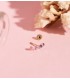 Piercing orecchio con pietre colorate viola e rosa | Orecchini lobo e piercings donna in oro 9k.