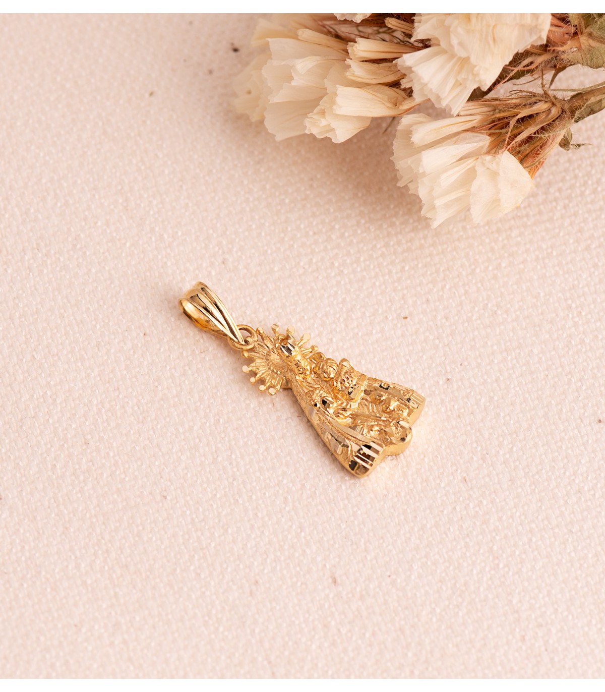 Jungfrau der Hilflosen Medaille 18K Gelbgold P3096-320