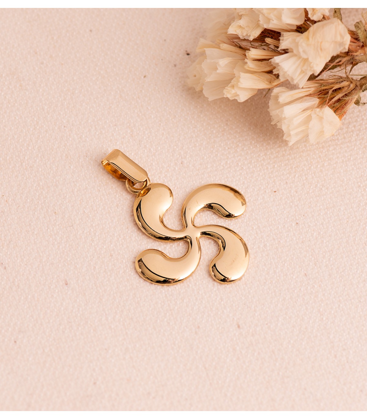 Ciondolo Lauburu oro giallo 18kt 20 mm