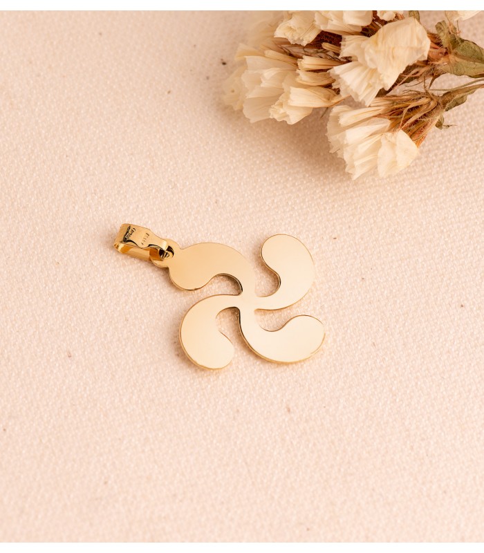 Pendentif Croix Basque Or Jaune 18K 20 mm