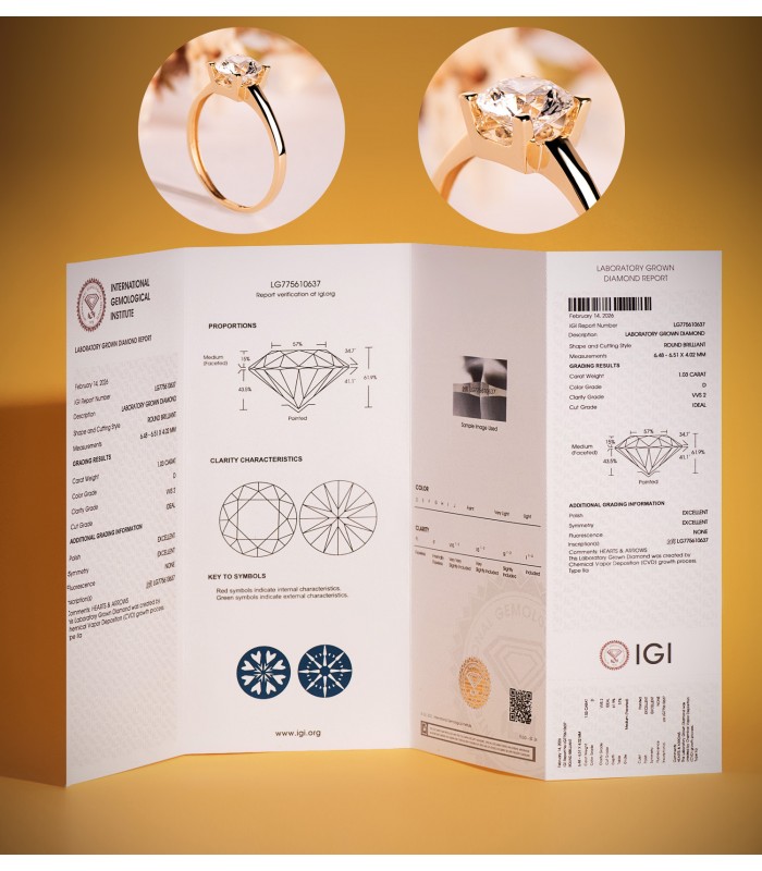 Ring mit Diamant IGI-Zertifikat, New York 18K Gelbgold | Schmuck online