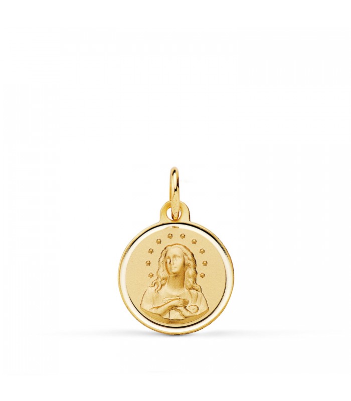 Medaglia religiosa Immacolata Concezione 14 mm Oro 18kt - Medaglietta Vergine