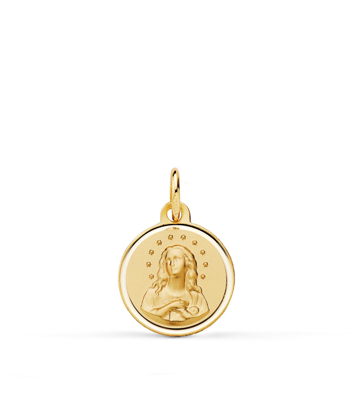 Médaille de l'Immaculée Conception 14 mm Or 750, bord poli | Médaille catholique