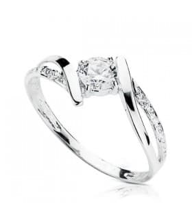 Anello Solitario Davinze Oro bianco 18 Kt