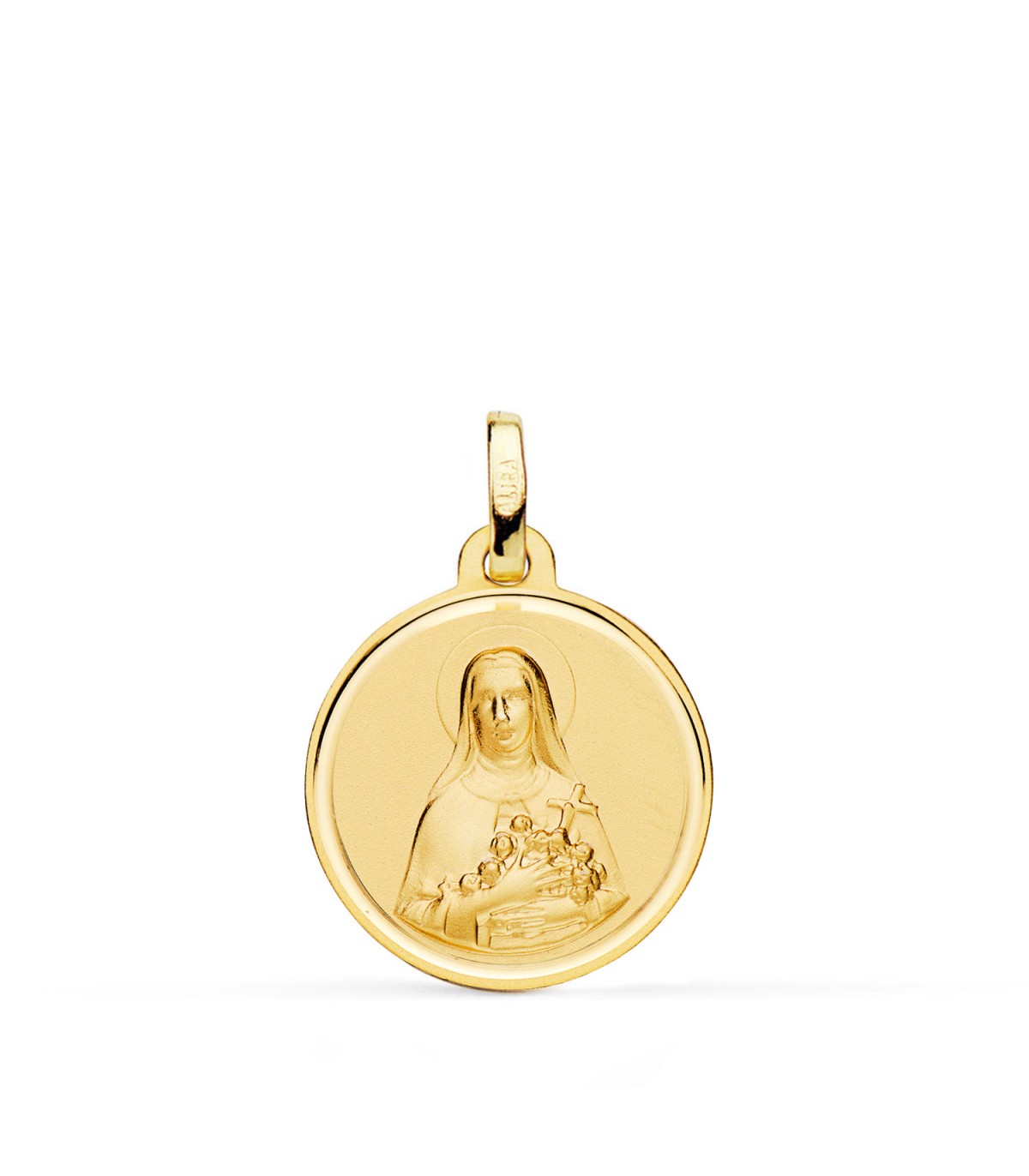 Medaglia Santa Teresa di Lisieux oro 18kt 18 mm. Immagine Religiosa: segno di fede e devozione