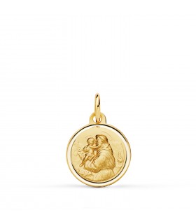 Hl Antonius Medaille Anhänger 750er Gold 14 mm | Religiöse Anhänger online kaufen