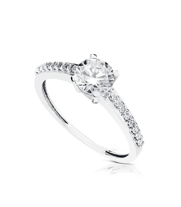Anello Solitario Parisieen Oro bianco 18 Kt